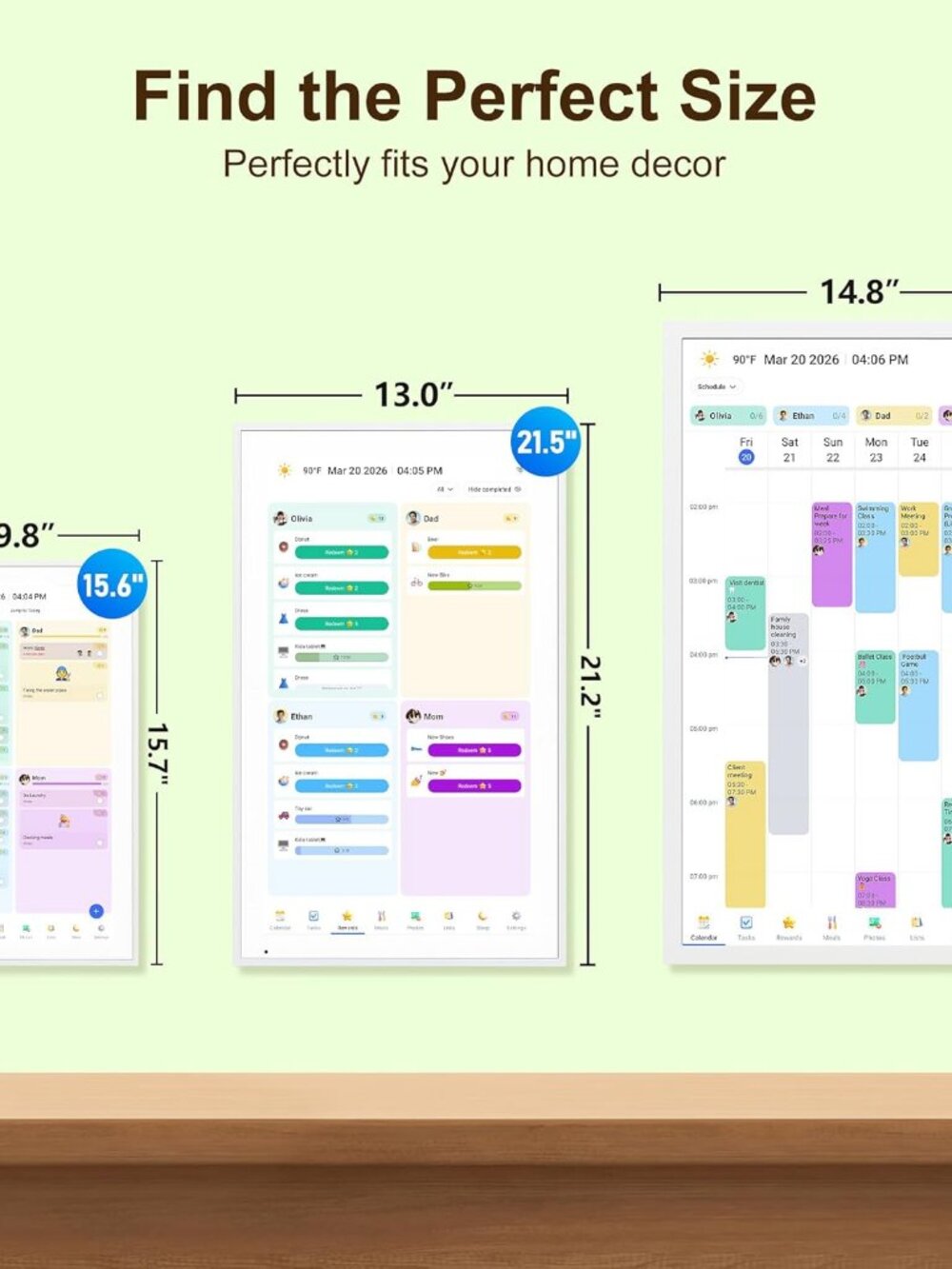 Digital Calendar – 27 Inch Electronic Wall Calendar & Chore Chart, Smart Family - Picture 2 of 9
